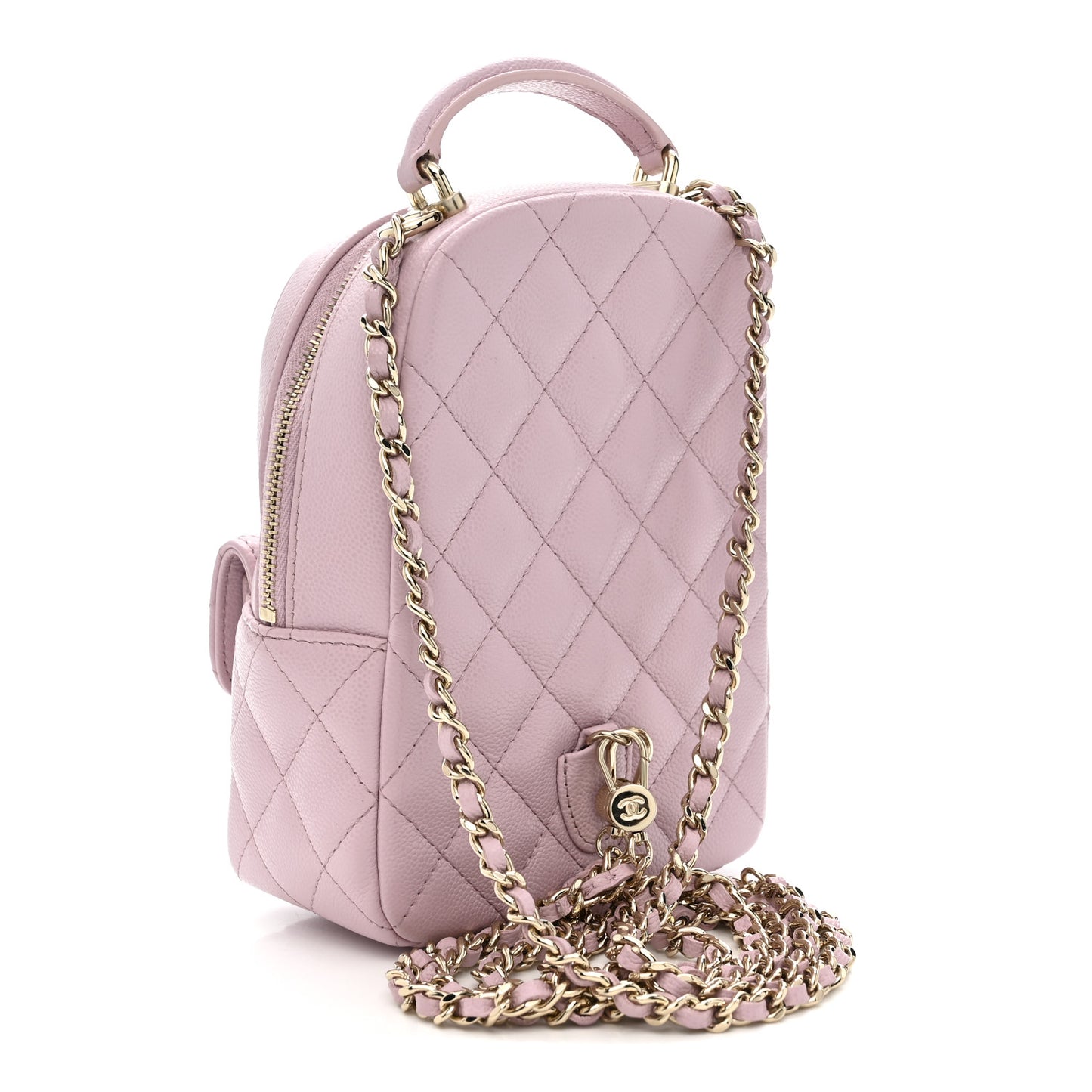 Caviar Quilted CC Mini Classic Backpack Light Pink