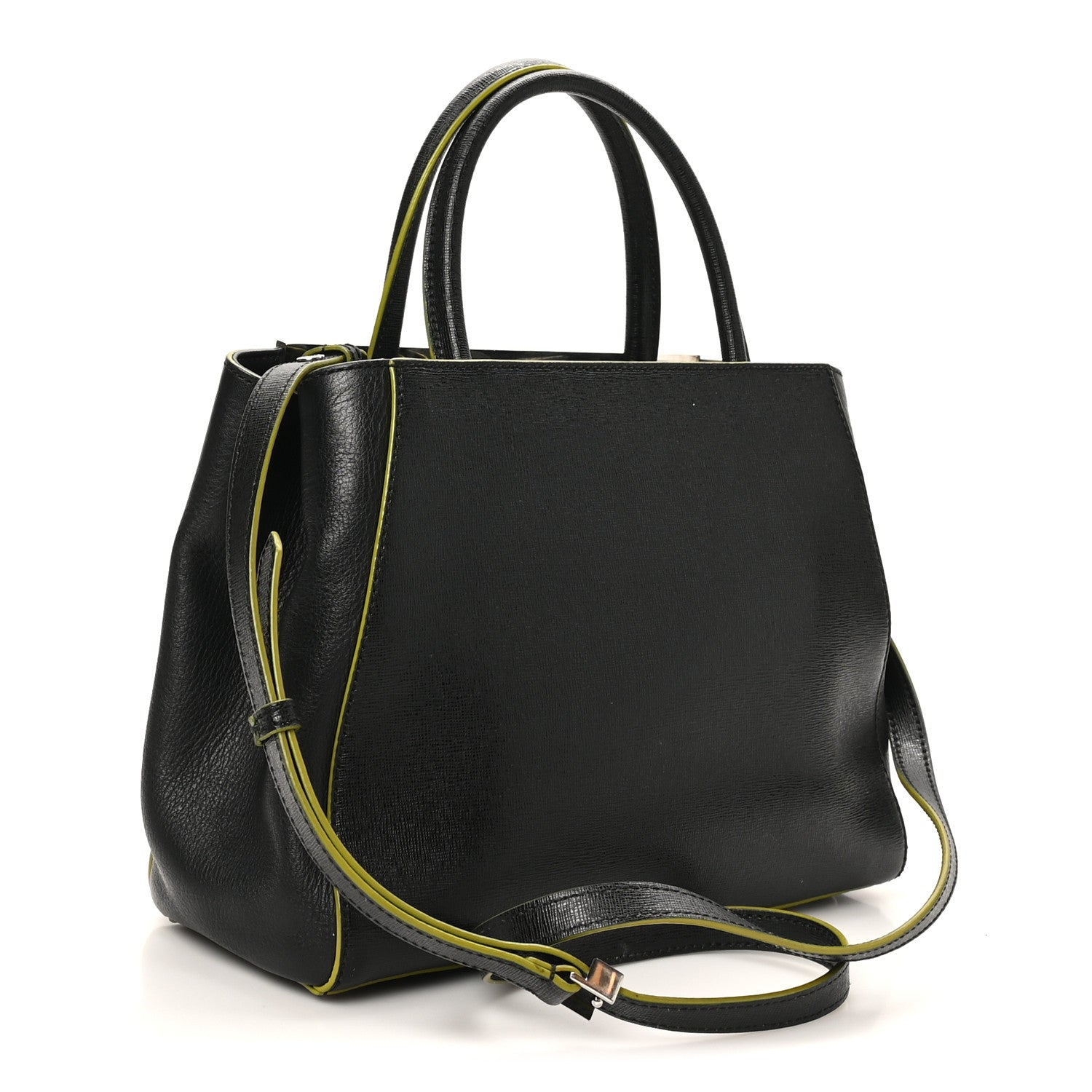 Fendi Vitello Elite Apple Charm Petite 2Jours Tote Black 3 of 9