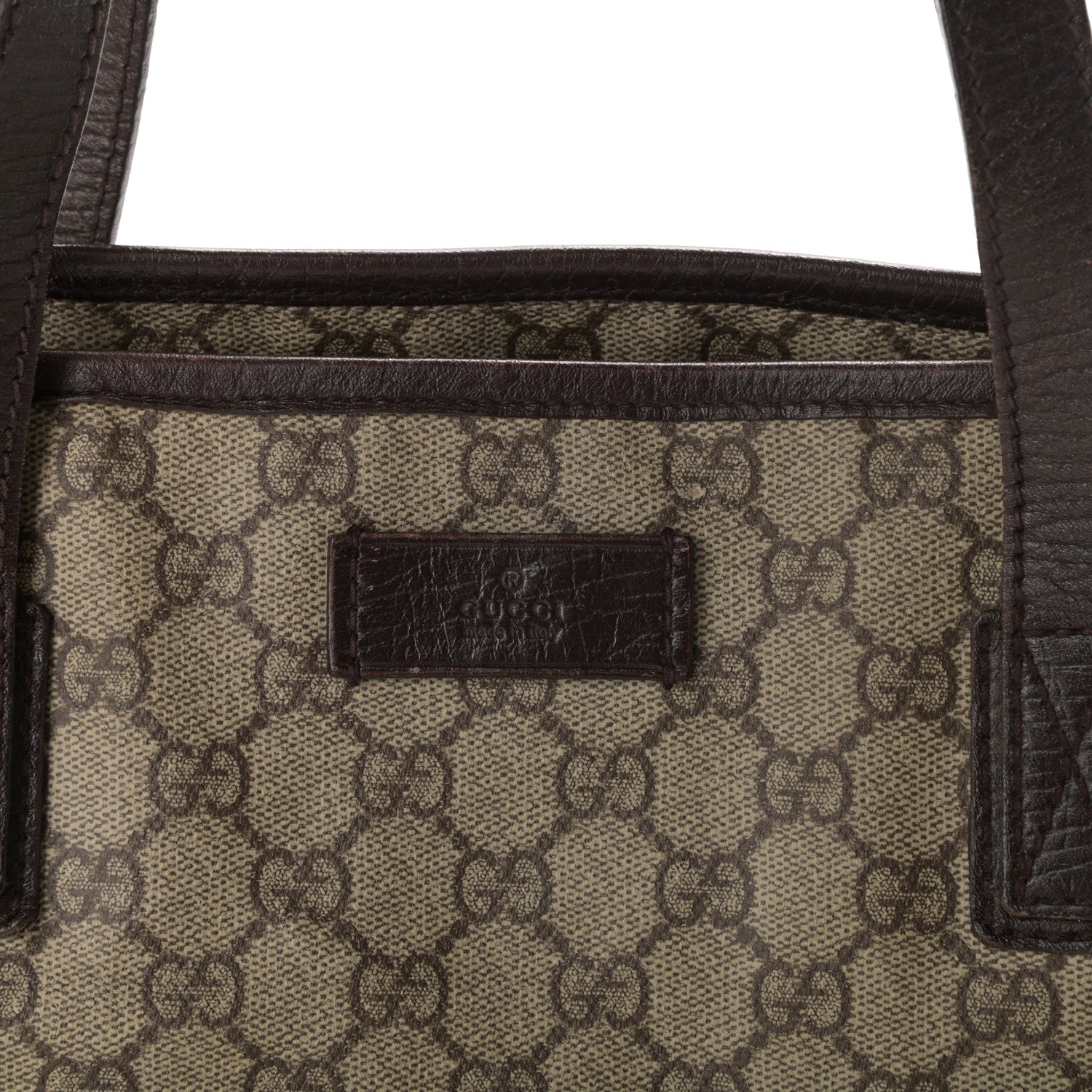Gucci GG Plus Monogram Medium Zippered Shopping Tote Dark Brown 9 of 12
