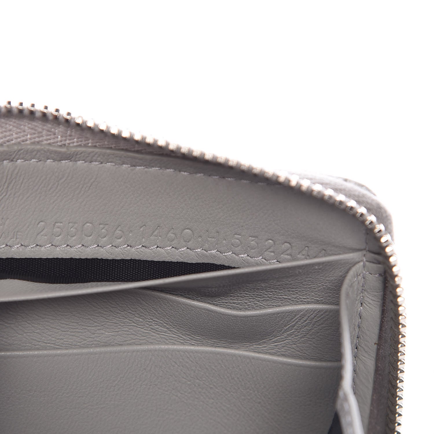 Balenciaga Matte Goatskin Rubber Covered Classic Hardware Continental Zip Around Wallet Gris Glace 7 of 9