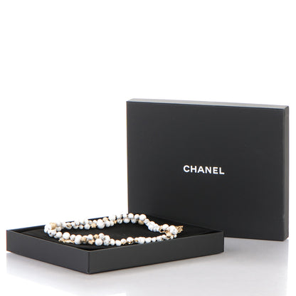 Chanel Bead CC Long Necklace Gold White 6 of 6