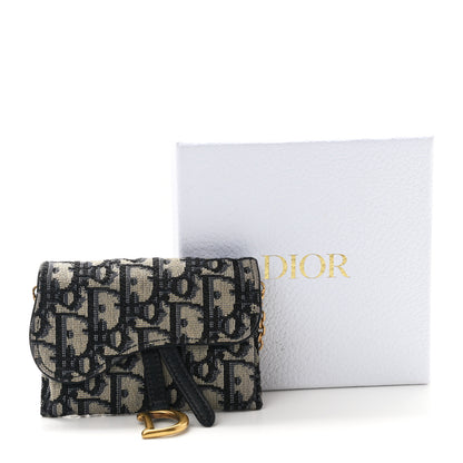 Christian Dior Oblique Nano Saddle Chain Pouch Blue 8 of 8