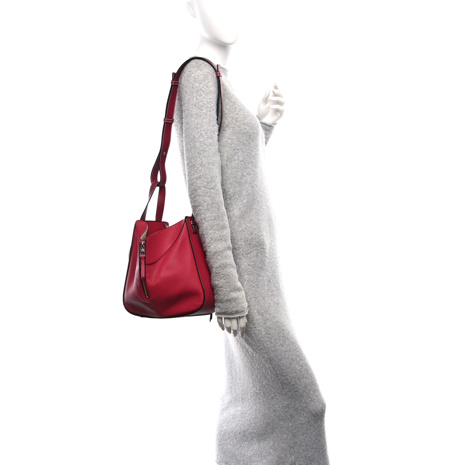 Loewe Grained Calfskin Small Hammock Shoulder Bag Raspberry 2 of 13