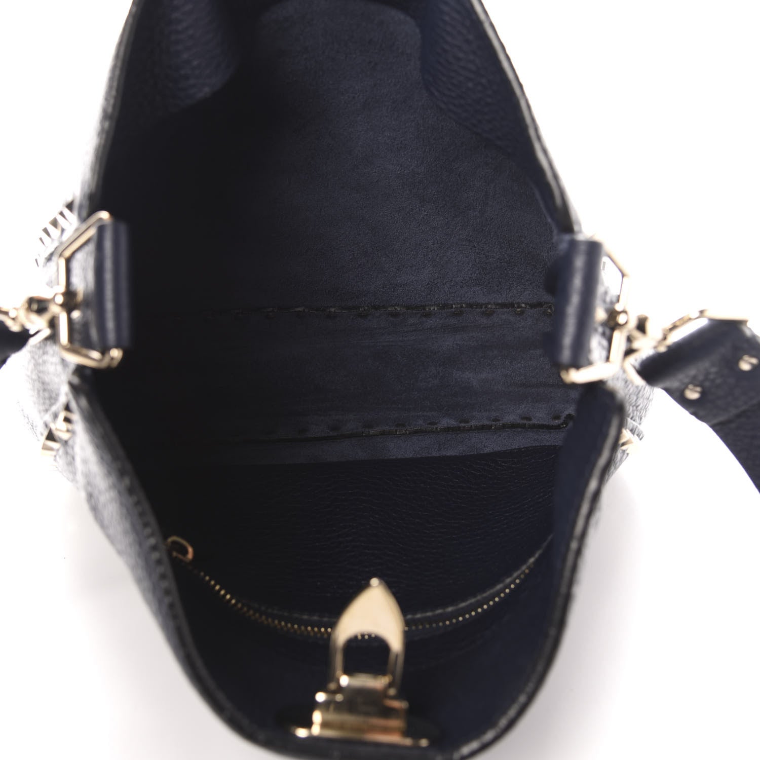 Valentino Garavani Pebbled Calfskin Small Rockstud Flip-Lock Messenger Bag Marine 5 of 10