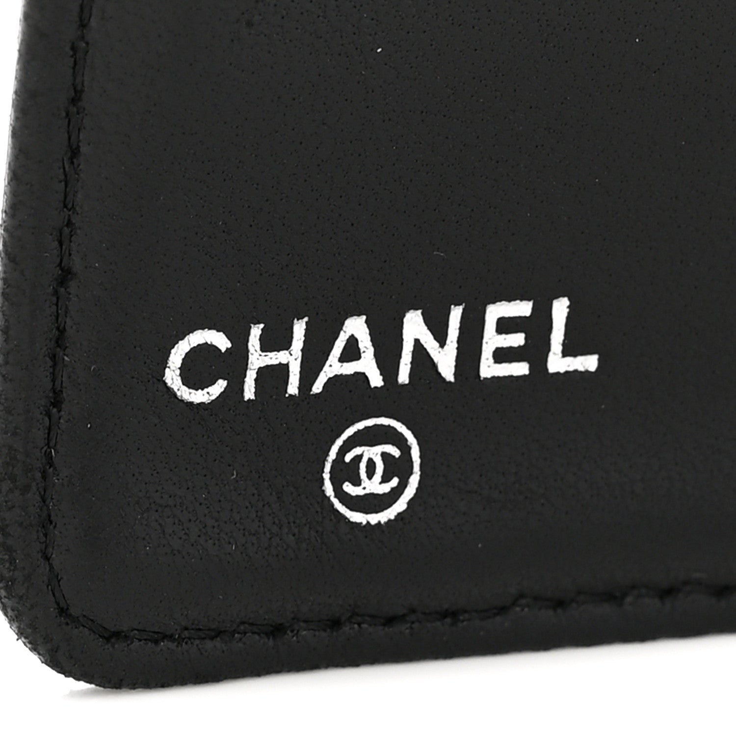 Chanel Lambskin Camellia Embossed Yen Wallet Black 6 of 8