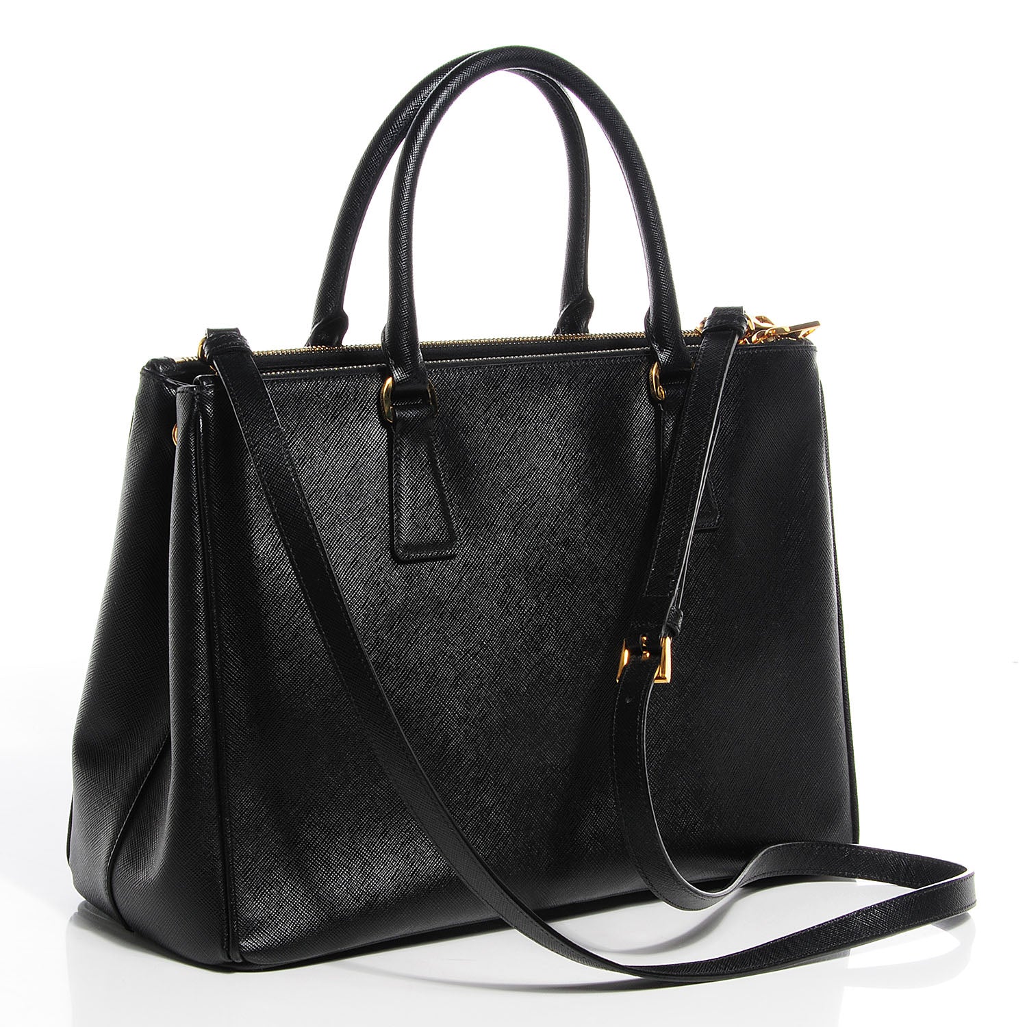 Prada Saffiano Lux Large Double Zip Tote Nero Black 3 of 12