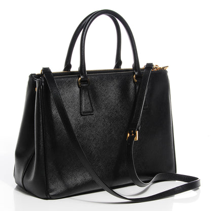 Prada Saffiano Lux Large Double Zip Tote Nero Black 3 of 12