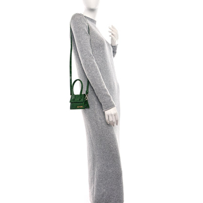 Jacquemus Calfskin Crocodile Embossed Le Chiquito Green 2 of 12
