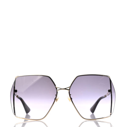 Gucci Oversized Sunglasses GG0817S Gold 2 of 8