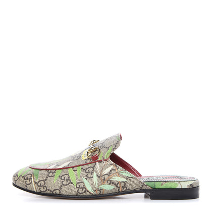 Gucci GG Supreme Monogram Tian Womens Princetown Slippers 35.5 Beige Ebony Multicolor 1 of 9