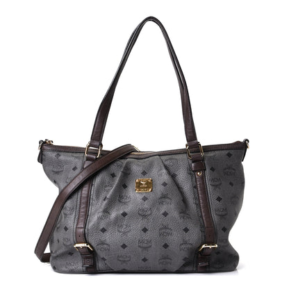 MCM Visetos Medium Essentials Shopper Tote Phantom Grey 1 of 11