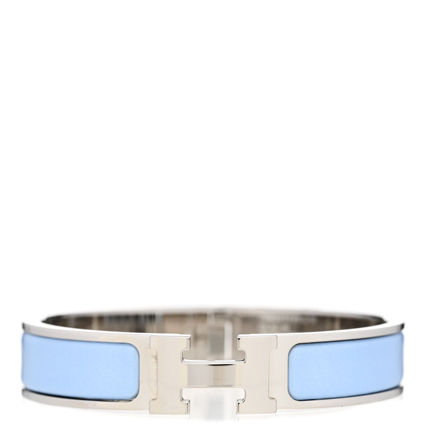 Hermes Enamel Narrow Clic Clac H Bracelet PM Bleu Chemise 1 of 5