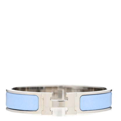 Hermes Enamel Narrow Clic Clac H Bracelet PM Bleu Chemise 1 of 5