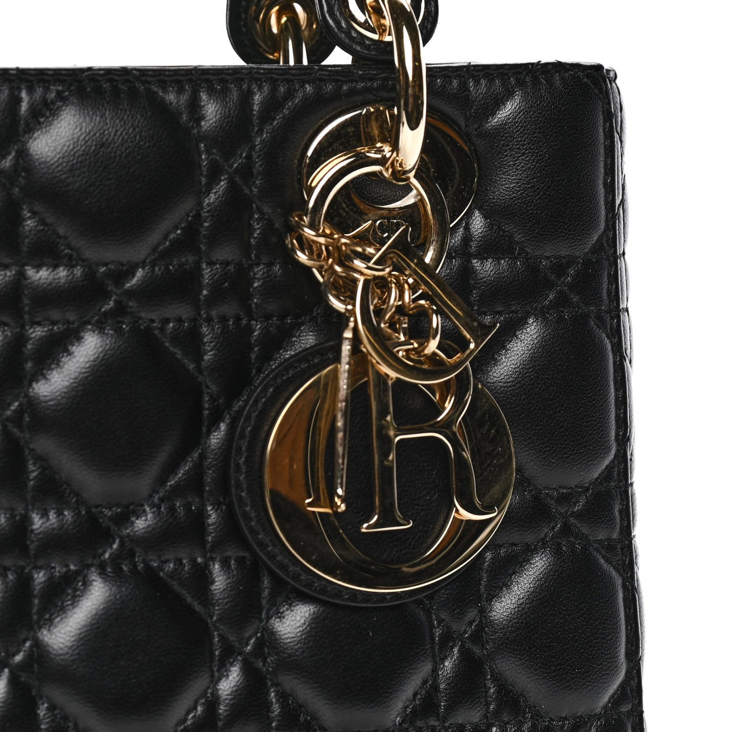 Lambskin Cannage Small Lucky Badges My Lady Dior Black