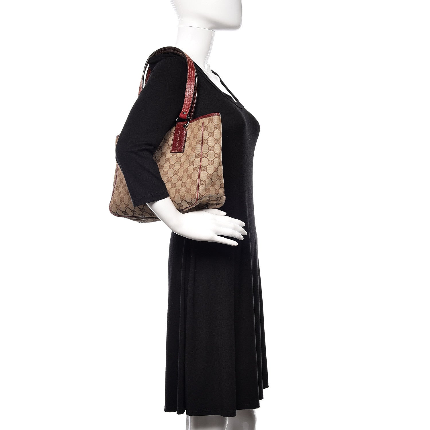 Gucci Monogram Medium Tote Red 2 of 13