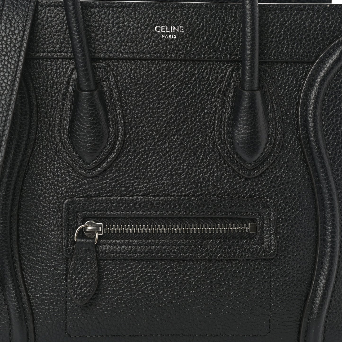 Drummed Calfskin Nano Luggage Black