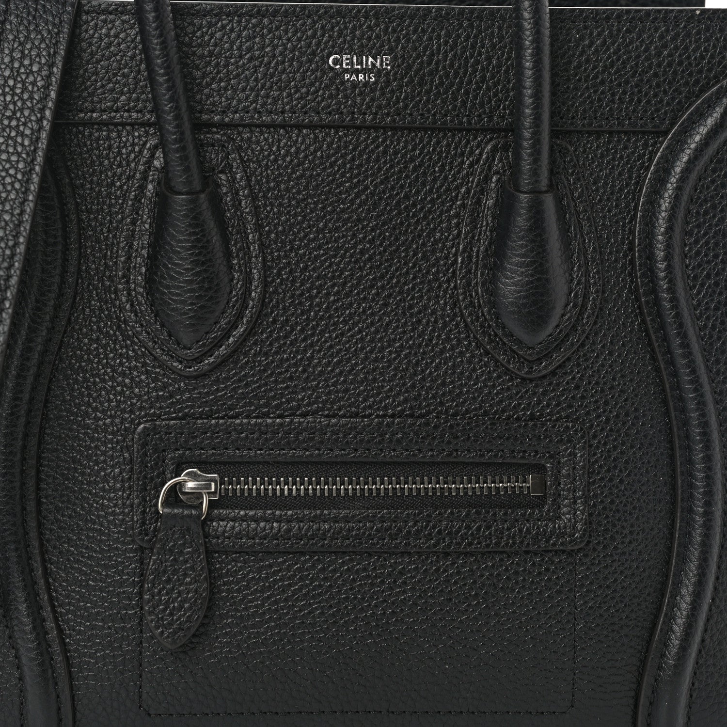 Celine Drummed Calfskin Nano Luggage Black 8 of 12