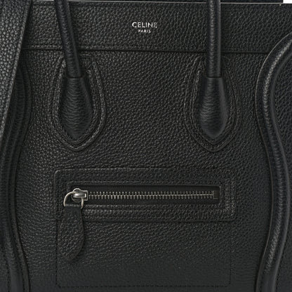 Celine Drummed Calfskin Nano Luggage Black 8 of 12