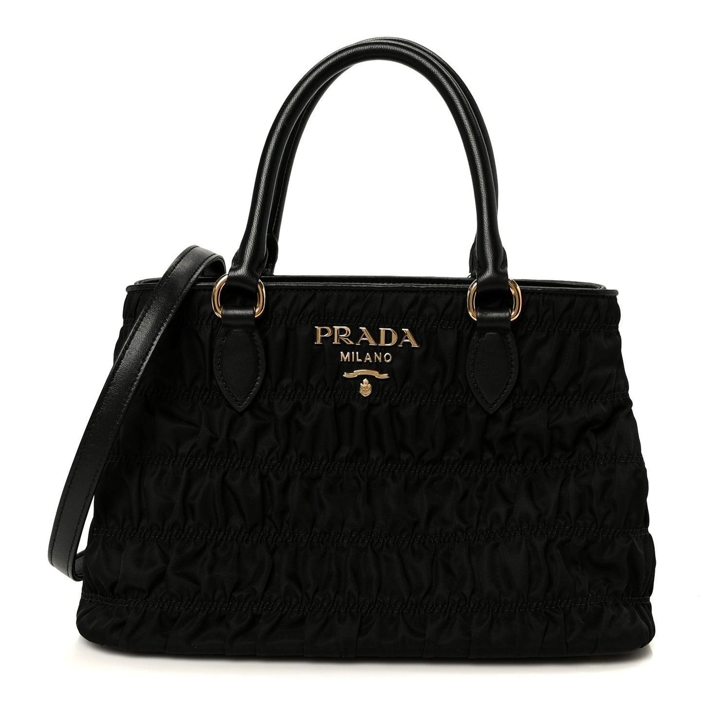 Tessuto Nylon Gaufre Small Tote Black