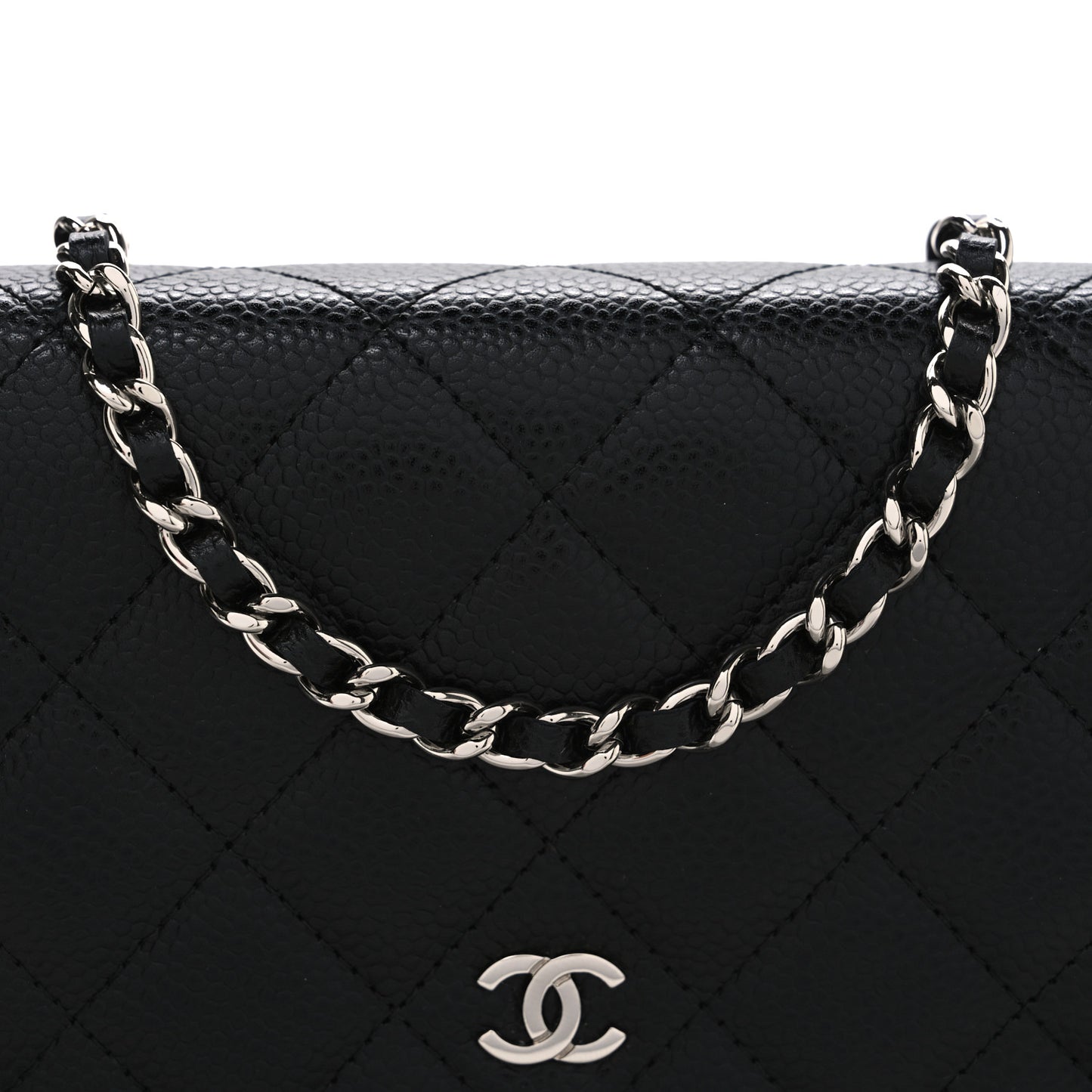 Caviar Quilted Wallet On Chain WOC Black