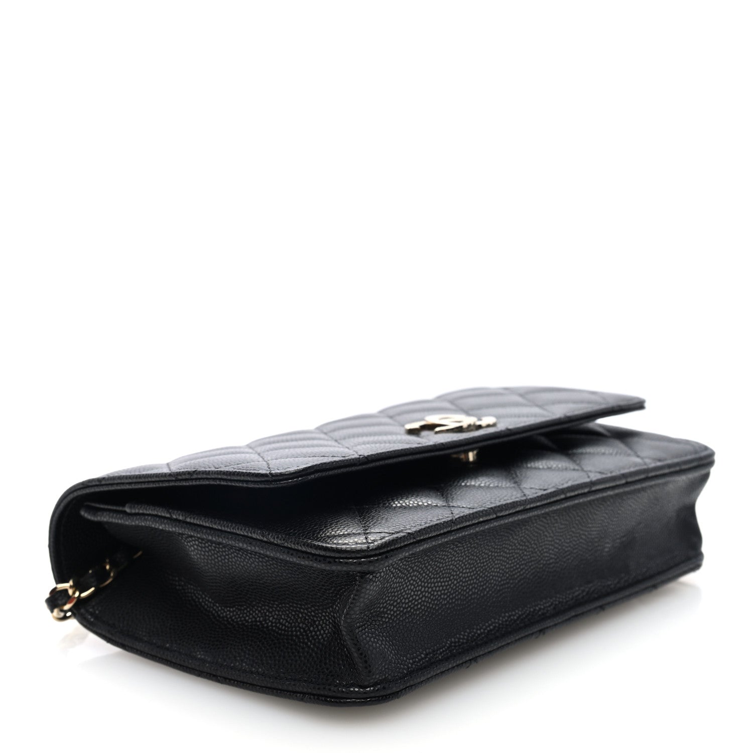 Chanel Caviar Quilted Crystal CC Wallet On Chain WOC Black 4 of 10