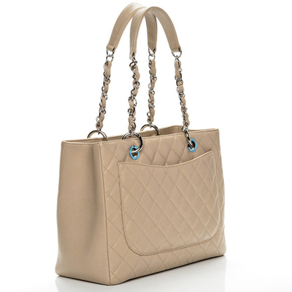 Chanel Caviar Quilted Grand Shopping Tote GST Beige Clair 3 of 7