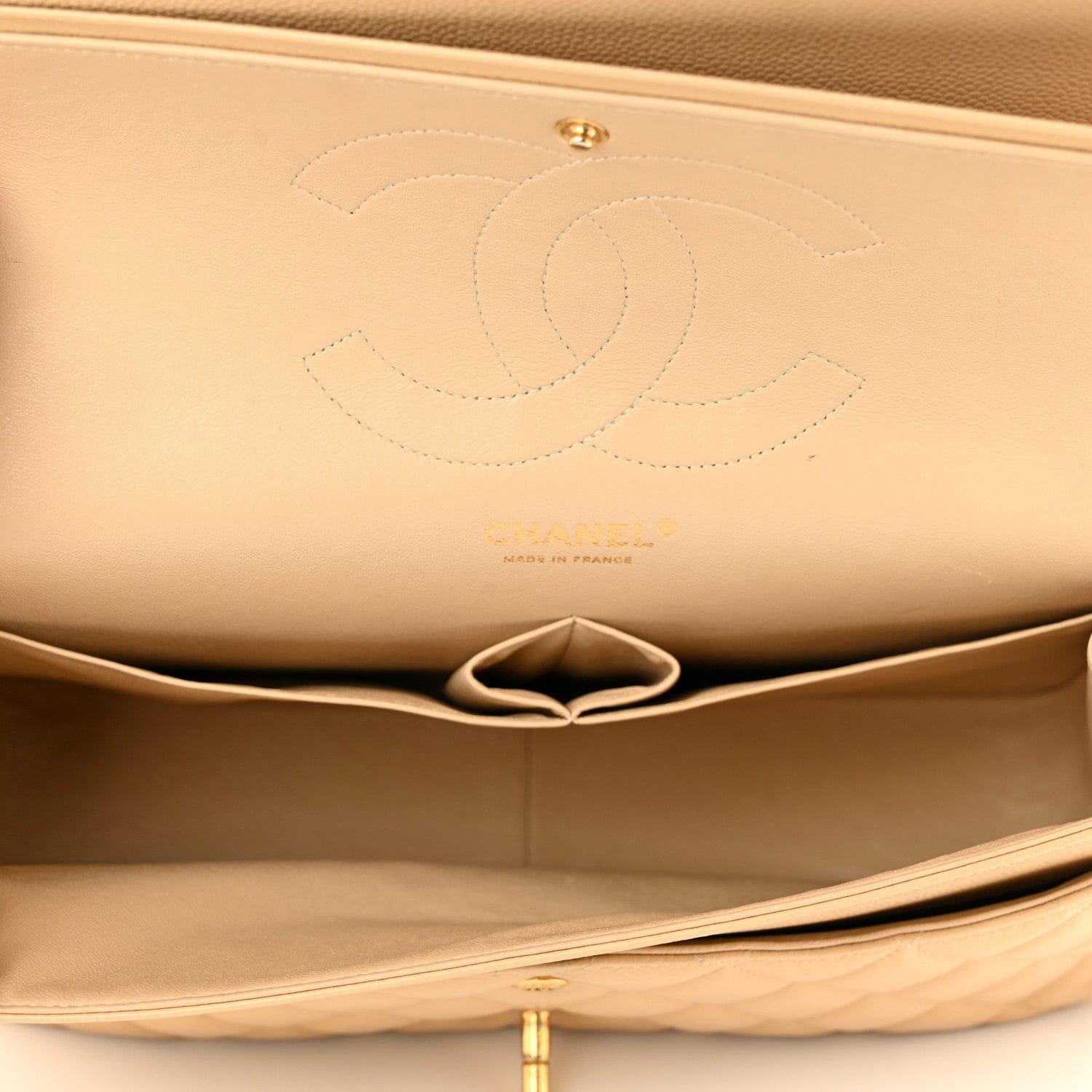 Chanel Caviar Quilted Jumbo Double Flap Beige Clair 5 of 11