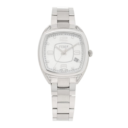 Fendi Stainless Steel Diamond Mother of Pearl 32mm Momento Quartz Watch 1 of 4