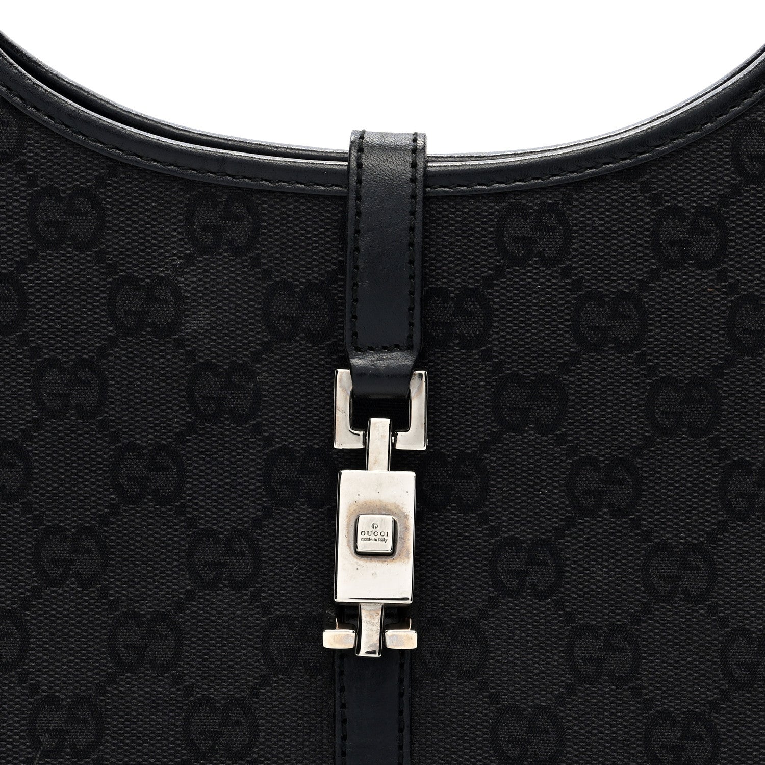 Gucci Monogram Bardot Shoulder Bag Black 8 of 10