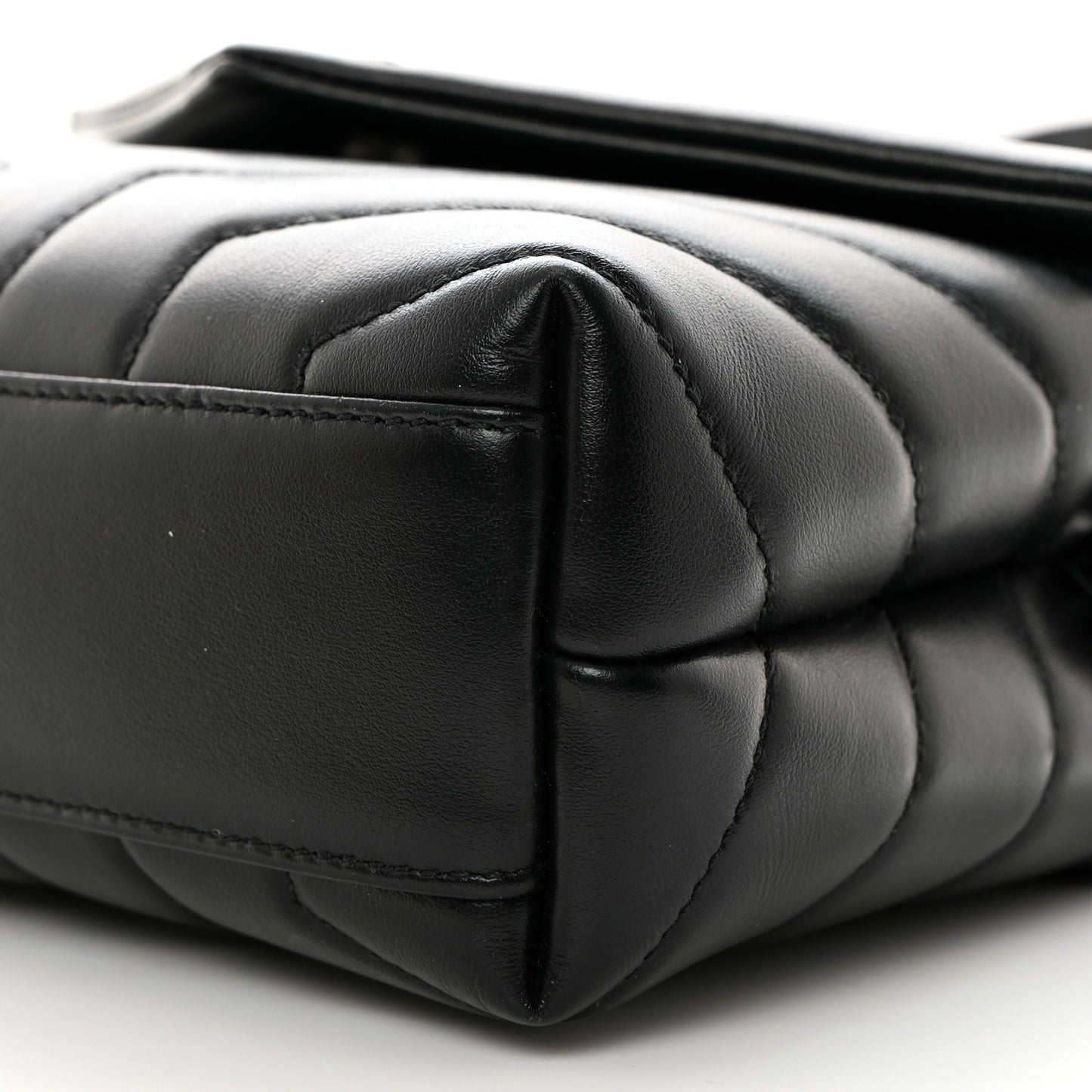 Calfskin Y Quilted Monogram Toy Loulou Crossbody Bag Black