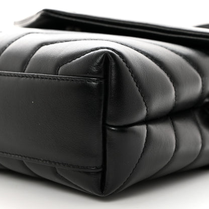 Saint Laurent Calfskin Y Quilted Monogram Toy Loulou Crossbody Bag Black 11 of 11