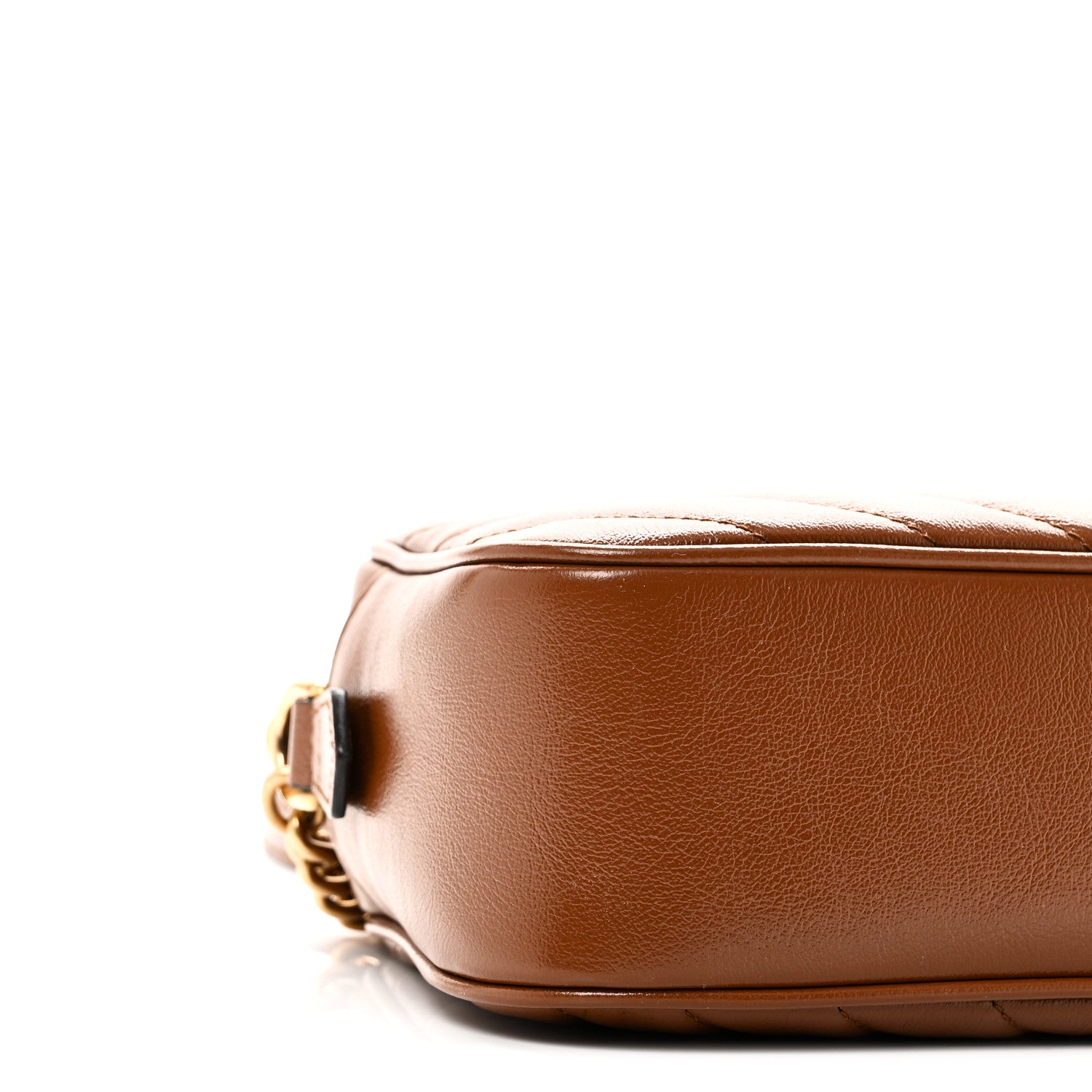 Gucci Glazed Calfskin Matelasse Diagonal Small GG Marmont Chain Shoulder Bag Cuir 9 of 10