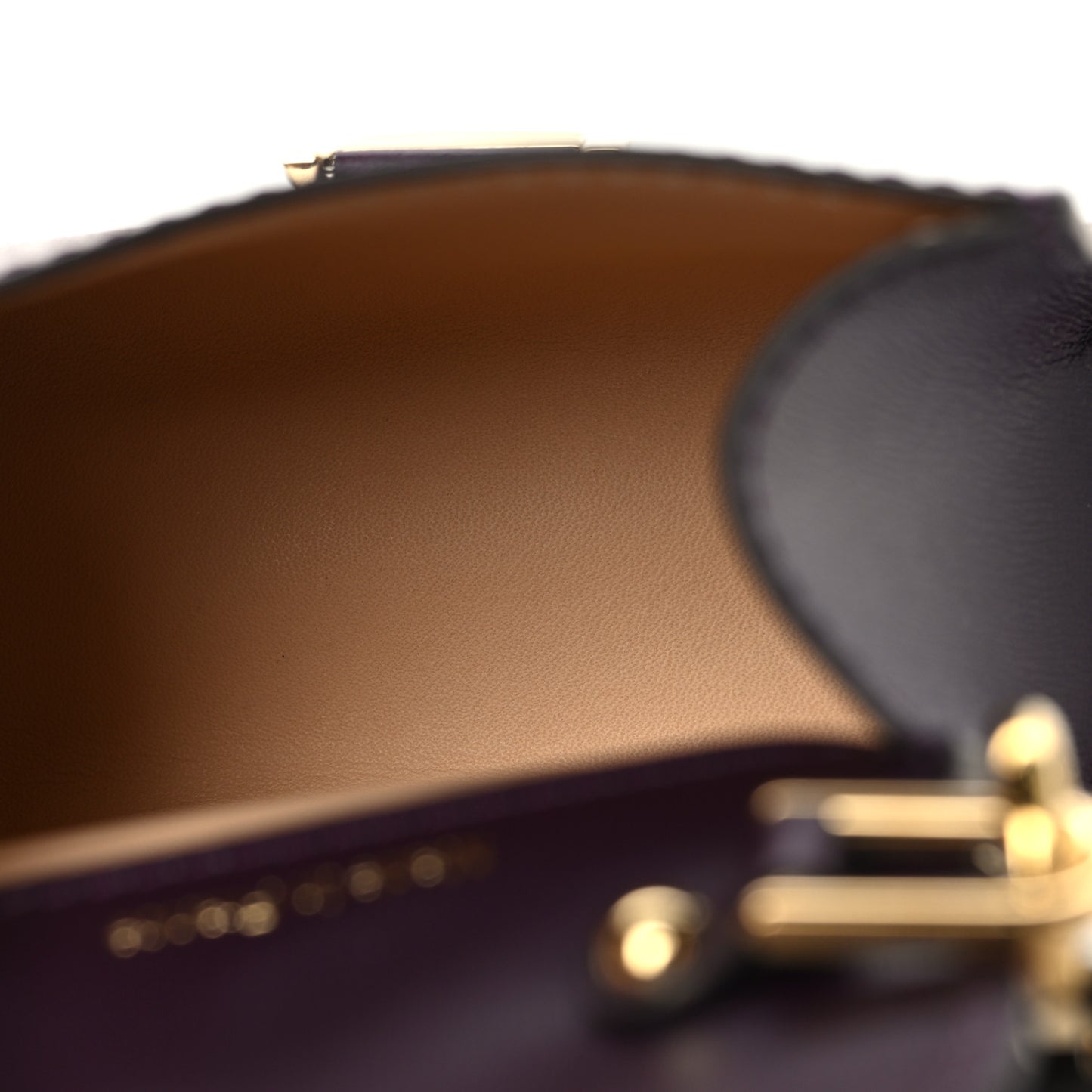 Box Calfskin Brillant Charms Wristlet Bag Charm Prune