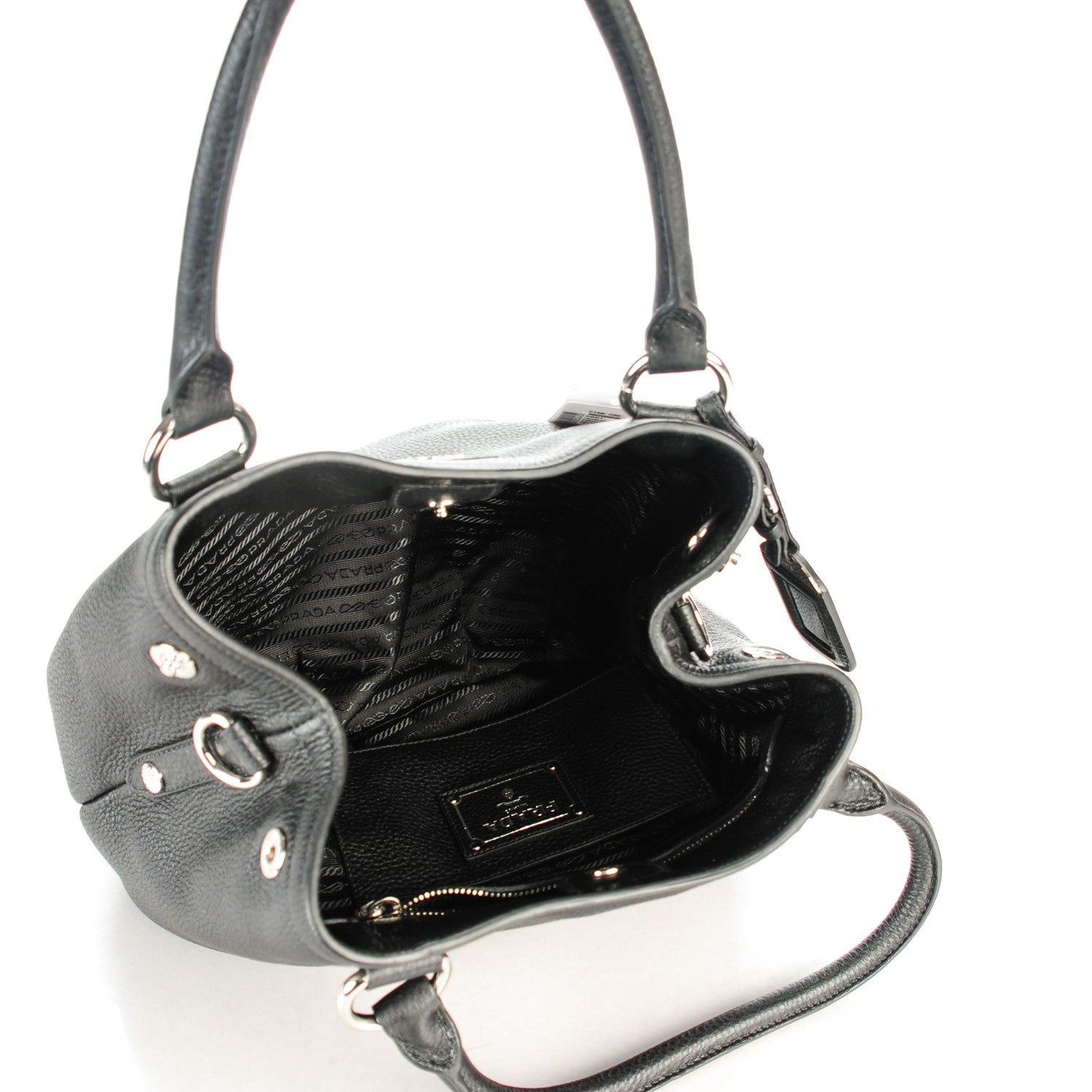 Prada Vitello Daino Tote Nero Black 6 of 10