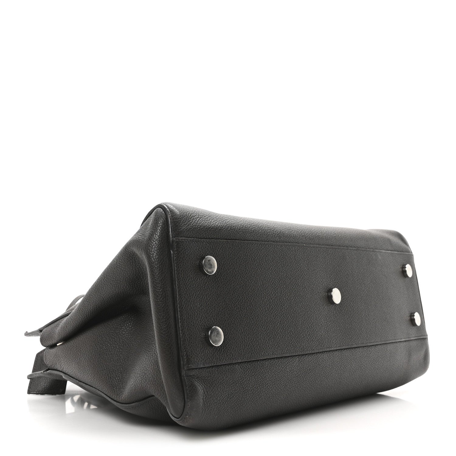 Saint Laurent Grained Calfskin Medium Cabas Rive Gauche Coal 4 of 10