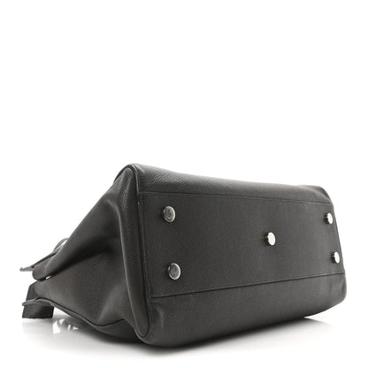 Saint Laurent Grained Calfskin Medium Cabas Rive Gauche Coal 4 of 10