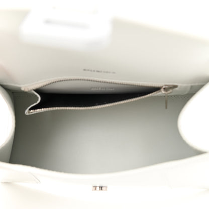 Balenciaga Shiny Box Calfskin Tonal B Small Hourglass Top Handle Bag White 5 of 9