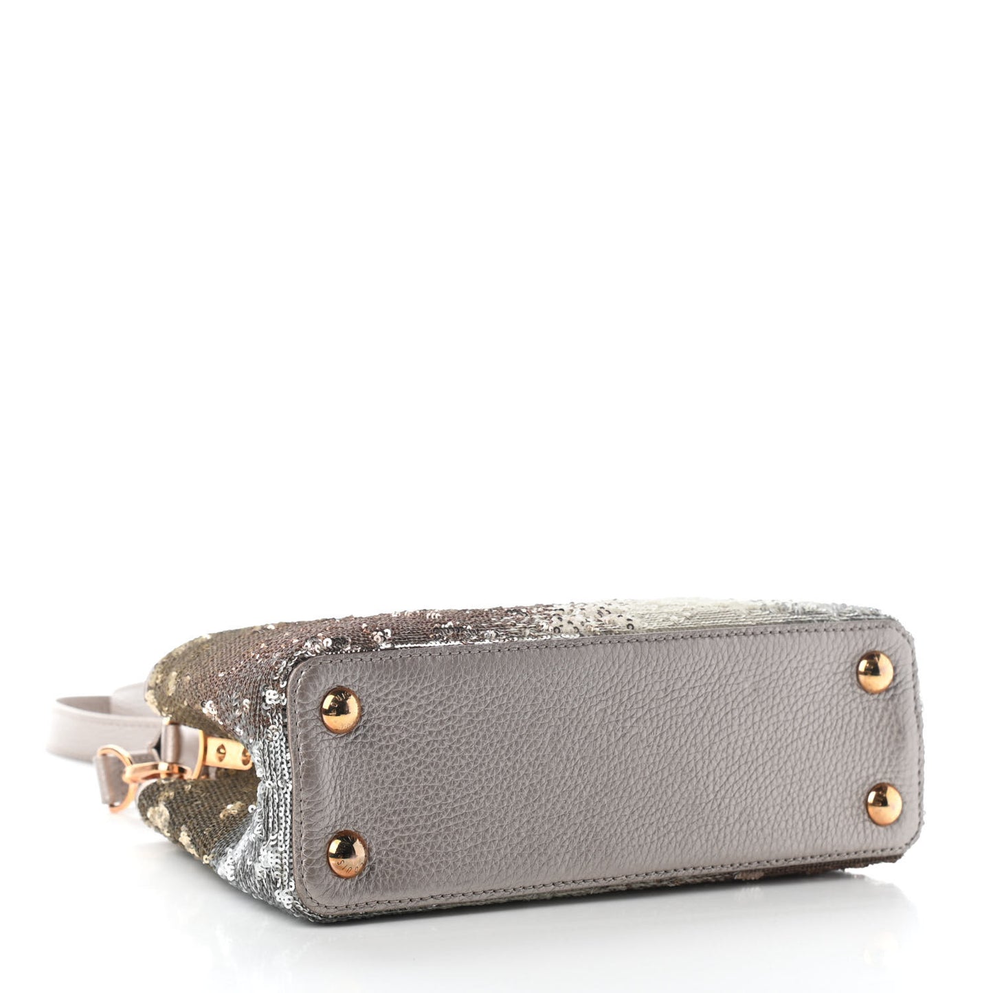 Sequins Metallic Taurillon Capucines BB Beige