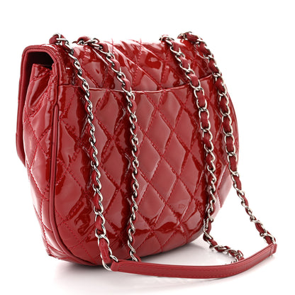 Chanel Patent Calfskin Quilted Medium Bubble CC Flap Dark Red 3 of 15