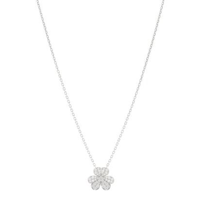 Van Cleef & Arpels 18K White Gold Diamond Small Frivole Pendant Necklace 1 of 6