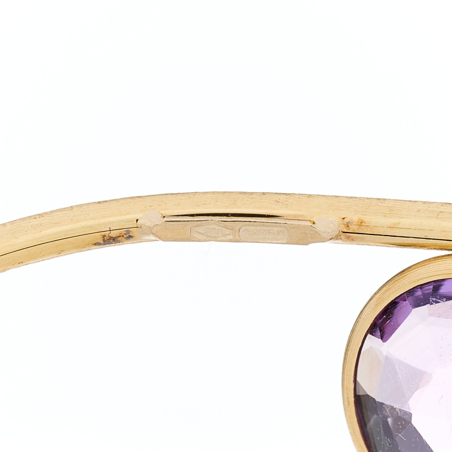 18K Yellow Gold Amethyst Citrine Jaipur Crossover Bangle Bracelet