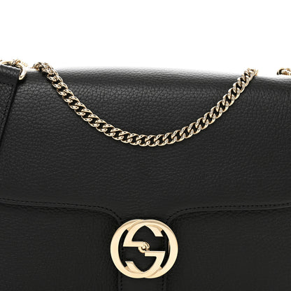 Gucci Dollar Calfskin Interlocking G Shoulder Bag Black 5 of 10