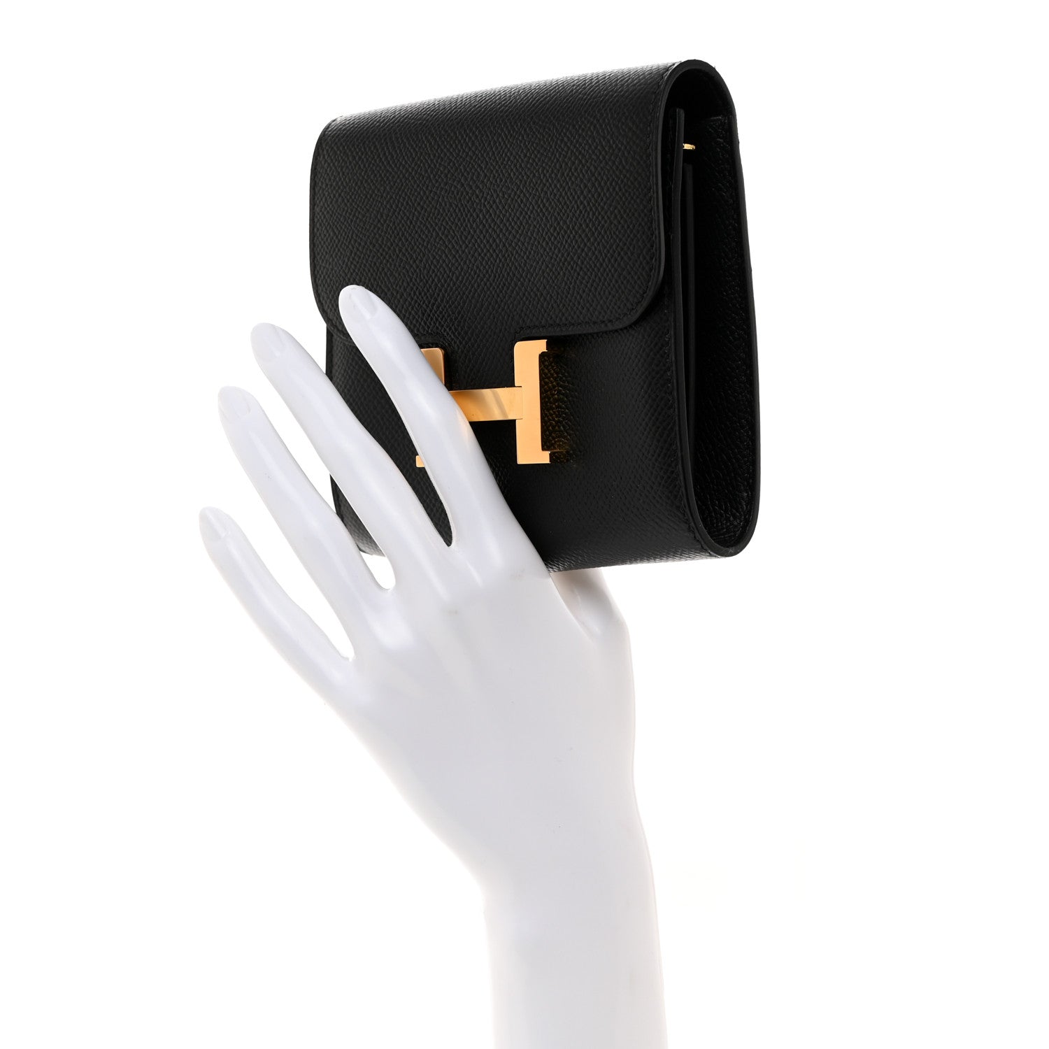 Hermes Epsom Constance Compact Passant Wallet Black 2 of 7