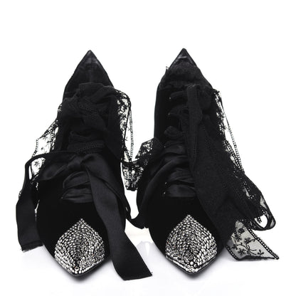 Saint Laurent Velluto Master Crystal Embellished Blaze 45 La Strass Ankle Boots 39 Black 2 of 9