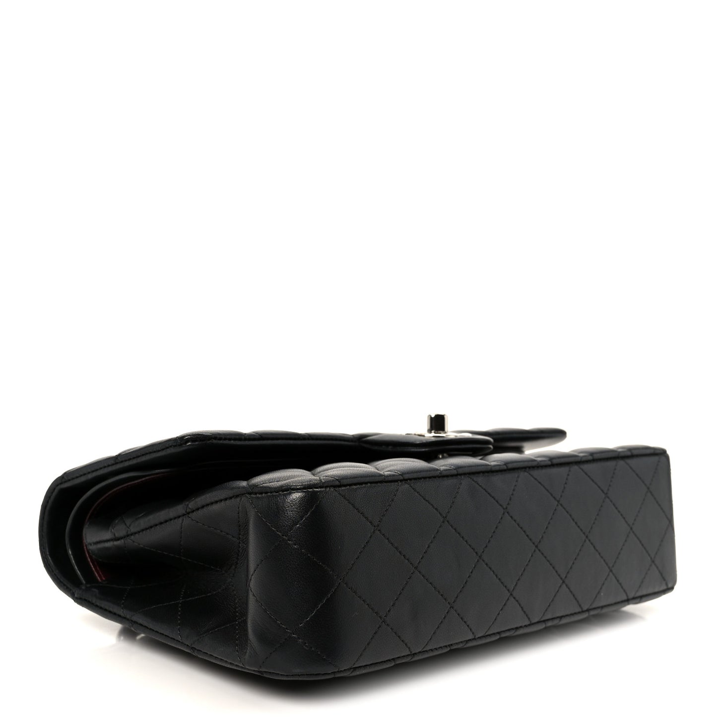 Lambskin Quilted Medium Double Flap Black
