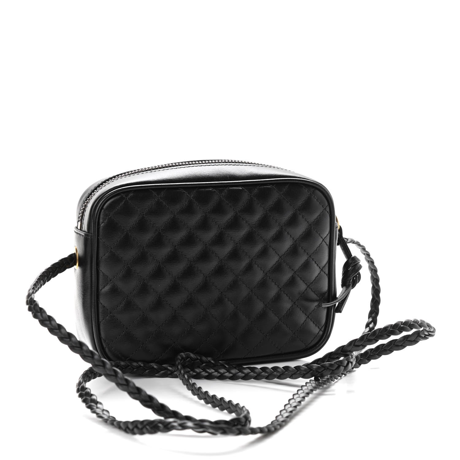 Gucci Calfskin Trapuntata Web Mini GG Shoulder Bag Black 3 of 11