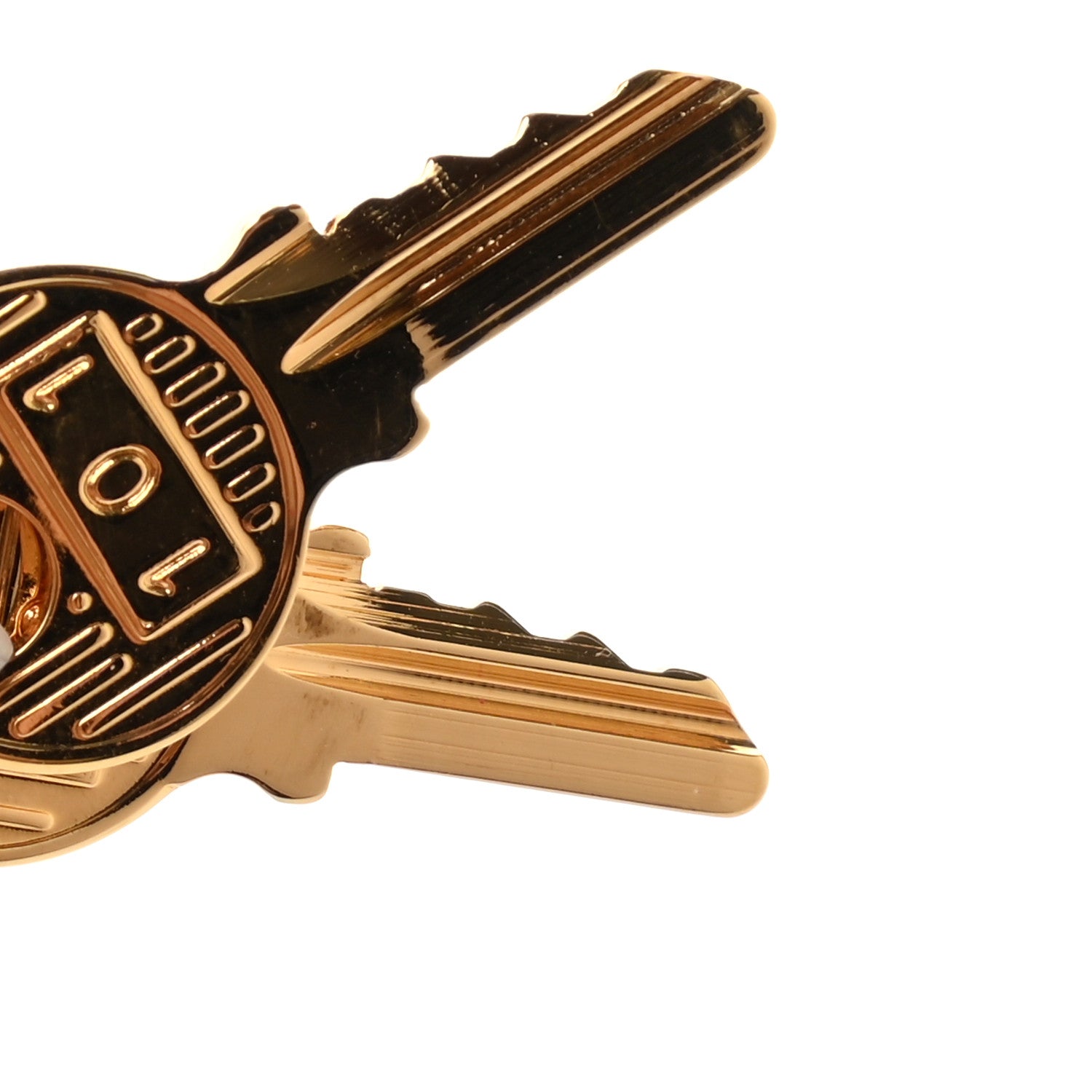 Hermes Togo Lock and Key Clochette Set Craie 6 of 8