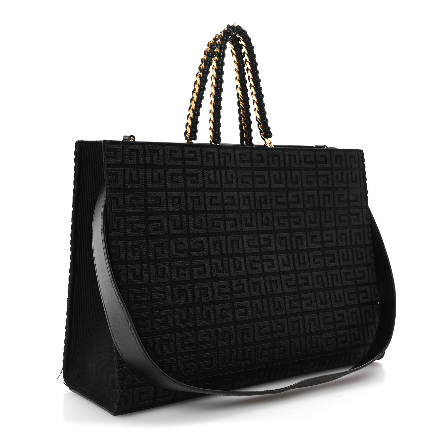 Givenchy Canvas Jacquard 4G Medium Chain Tote Black 3 of 9
