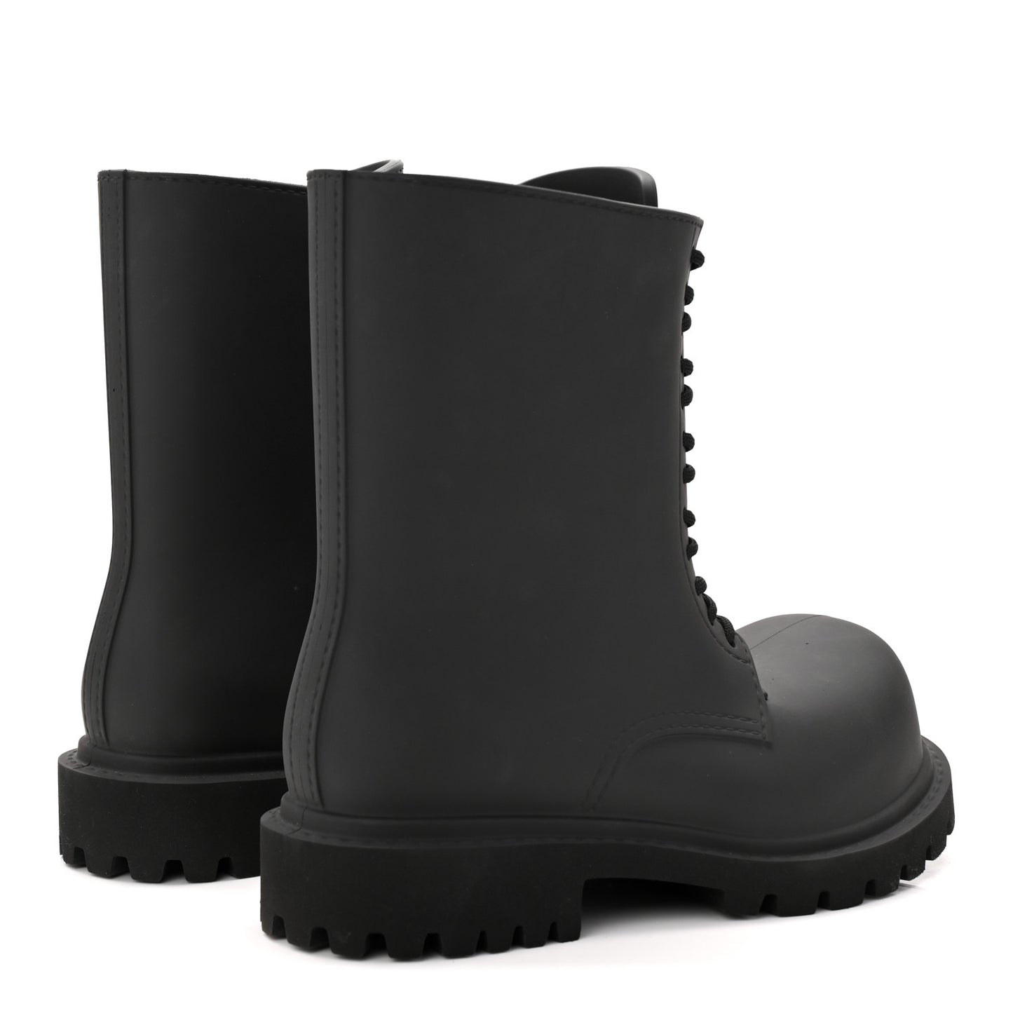 Rubber Mens Steroid Lace Up Boots 41 Black