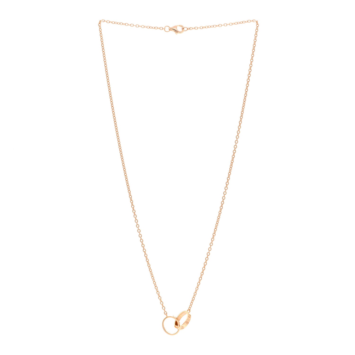 Cartier 18K Pink Gold Interlocking LOVE Necklace 3 of 4